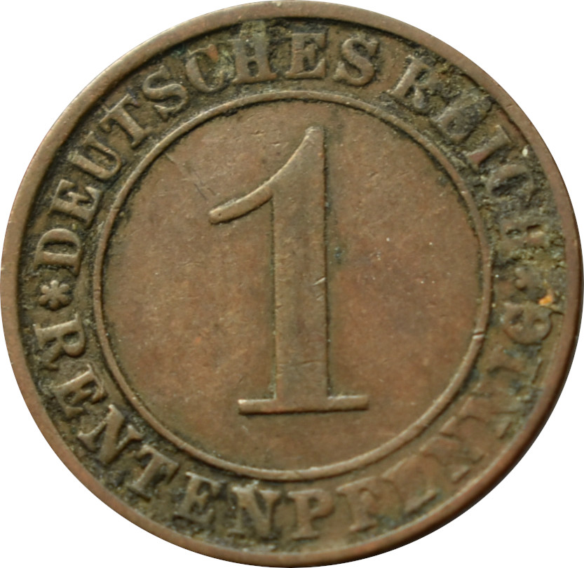Nemecko - Weimarská republika 1 Rentenpfennig 1923 E