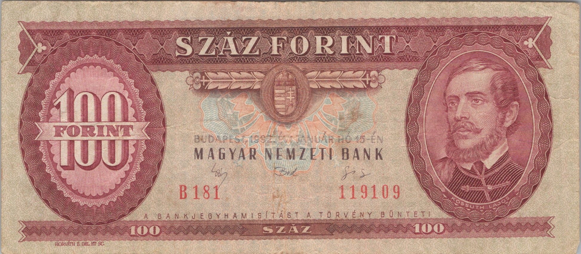 Maďarsko 100 Forint 1992