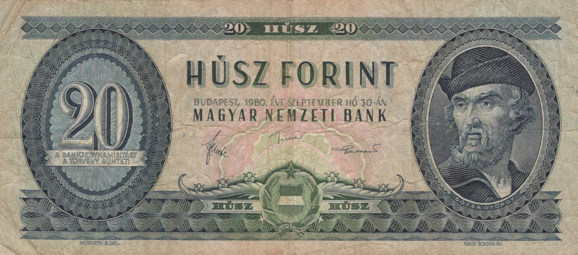 Maďarsko 20 Forint 1980