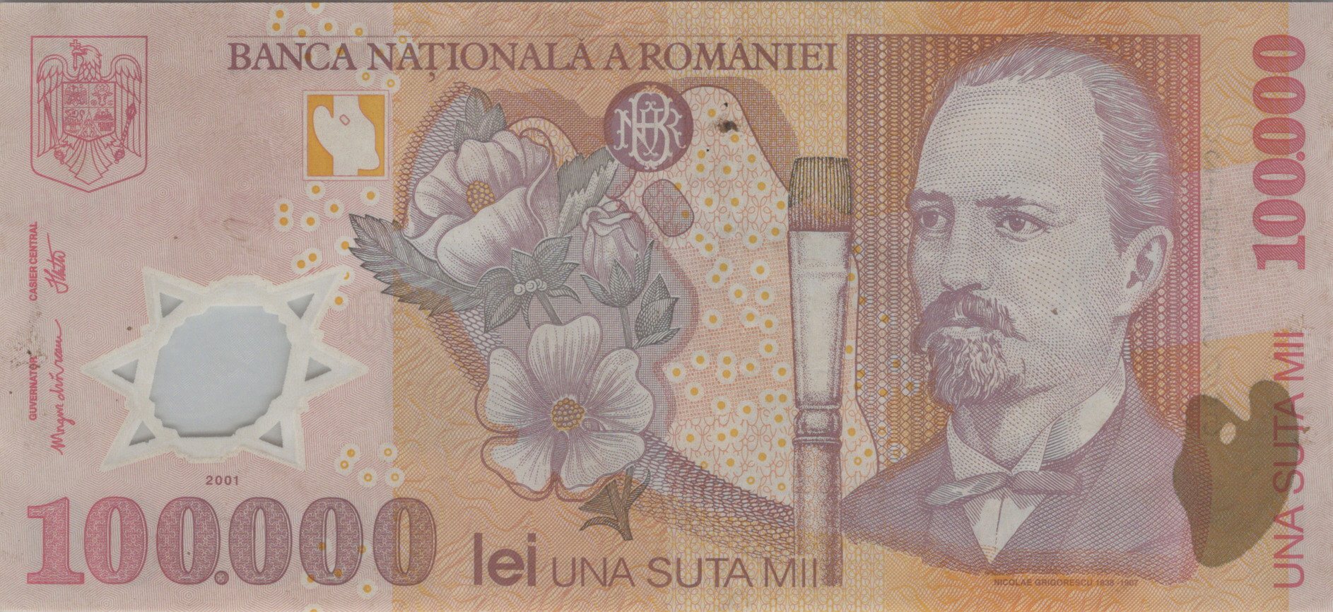 Rumunsko 100 000 Lei 2001