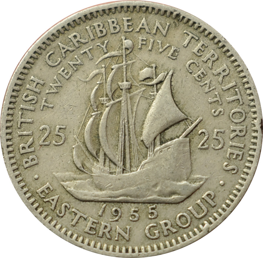 Východokaribské štáty 25 Cents 1955