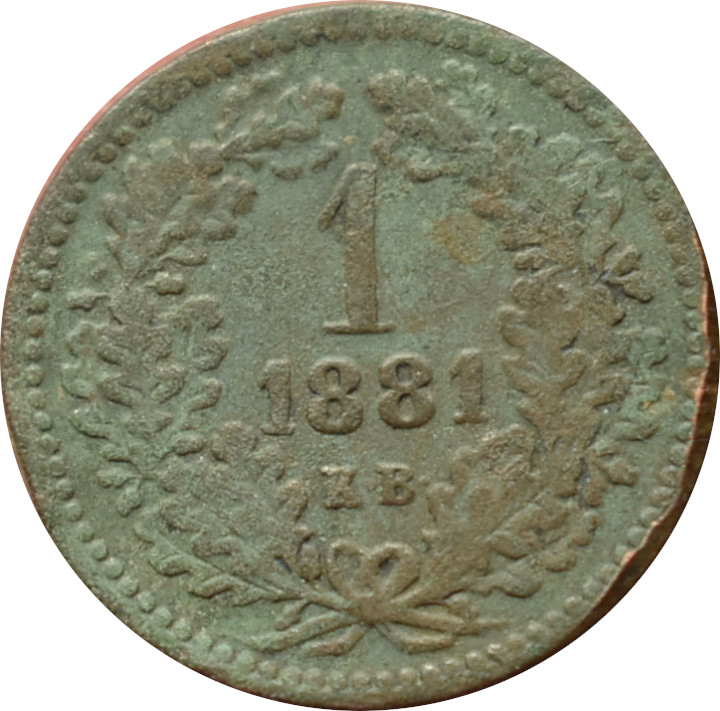 F.J. 1 Krajcár 1881 K.B.