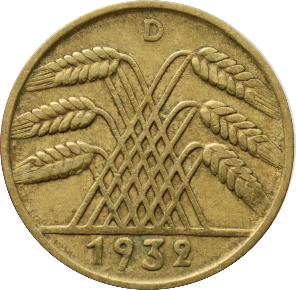 Nemecko - Weimarská republika 10 Reichspfennig 1932 D