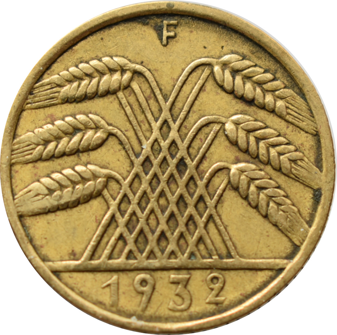 Nemecko - Weimarská republika 10 Reichspfennig 1932 F