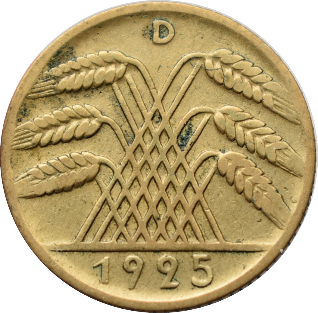 Nemecko - Weimarská republika 10 Reichspfennig 1925 D