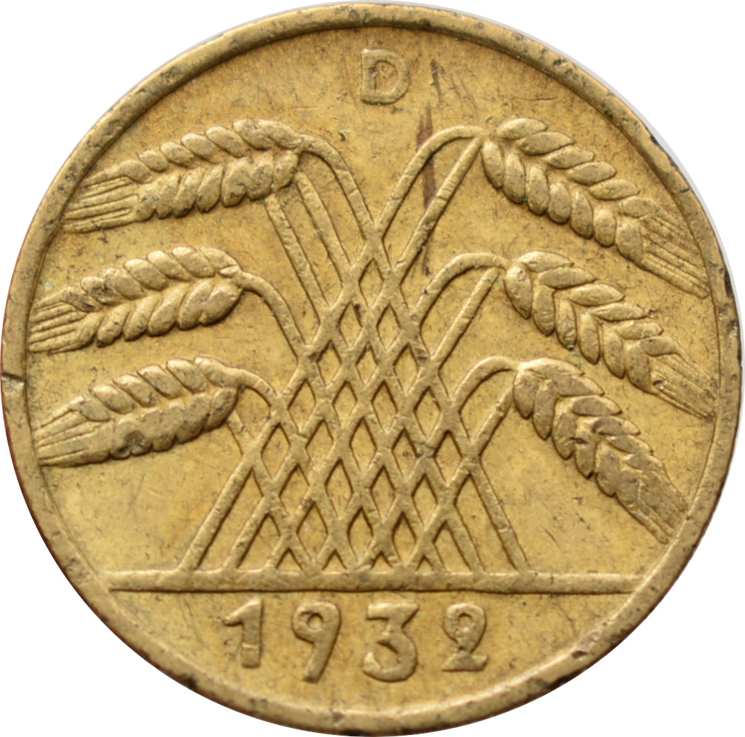 Nemecko - Weimarská republika 10 Reichspfennig 1932 D