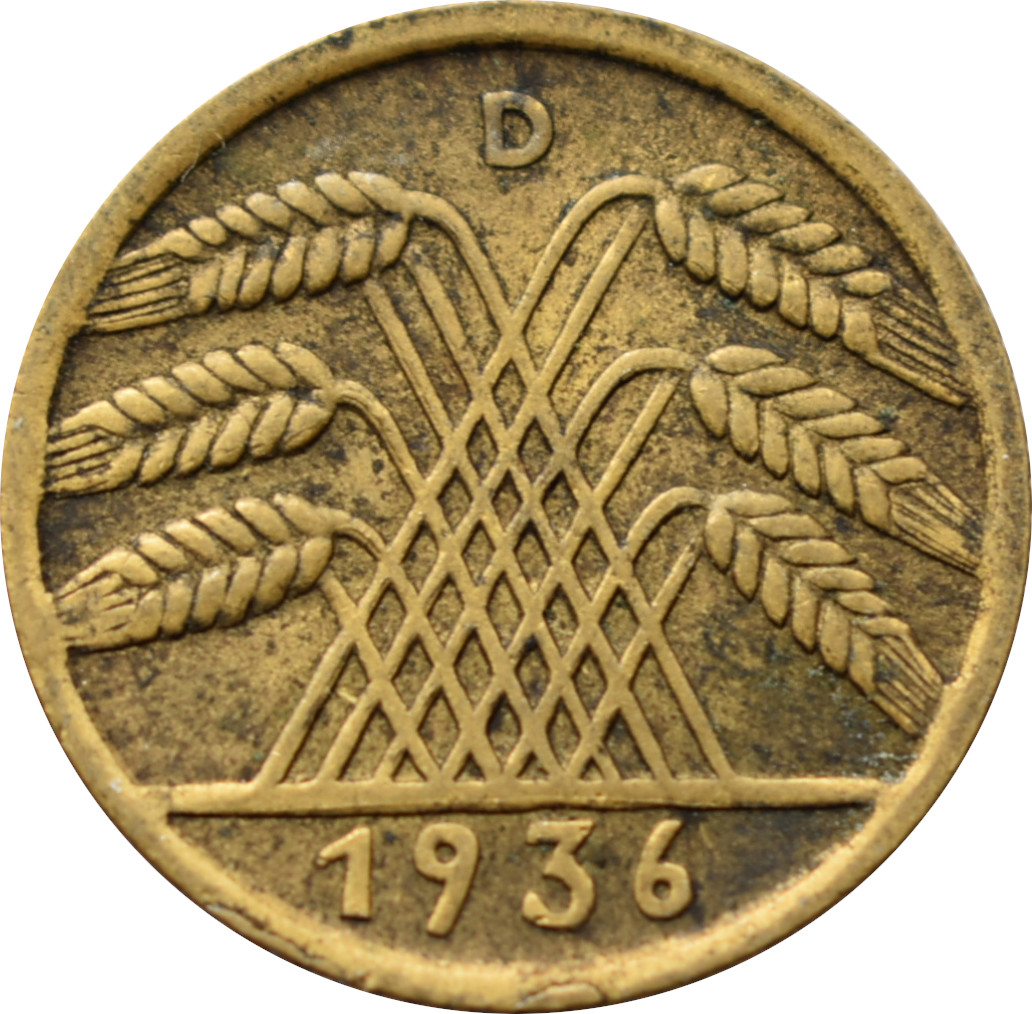 Nemecko - Weimarská republika 10 Reichspfennig 1936 D