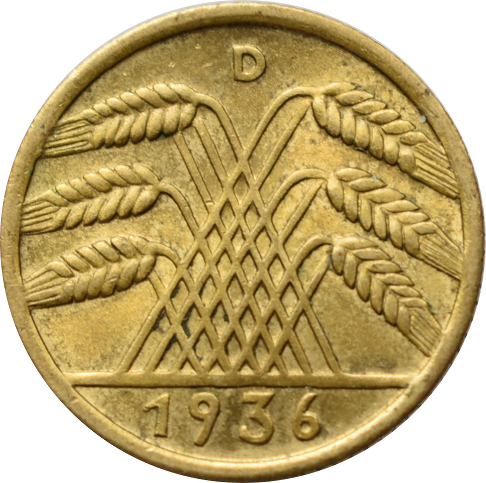 Nemecko - Weimarská republika 10 Reichspfennig 1936 D