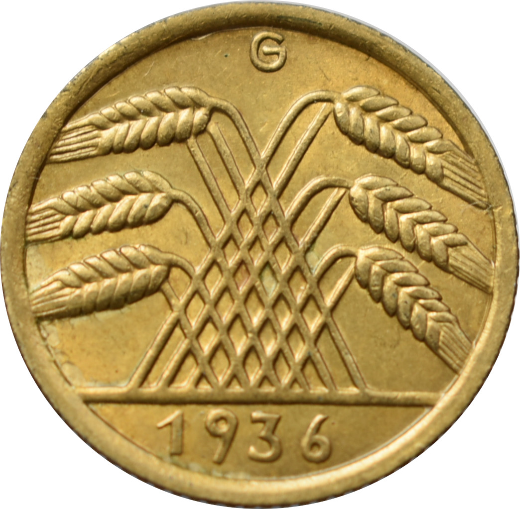 Nemecko - Weimarská republika 10 Reichspfennig 1936 G