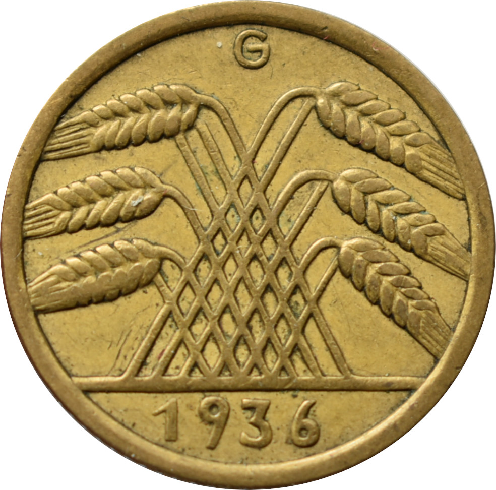 Nemecko - Weimarská republika 10 Reichspfennig 1936 G