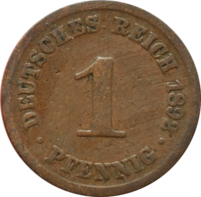 Nemecko - Nemecká ríša 1 Pfennig 1892 A 