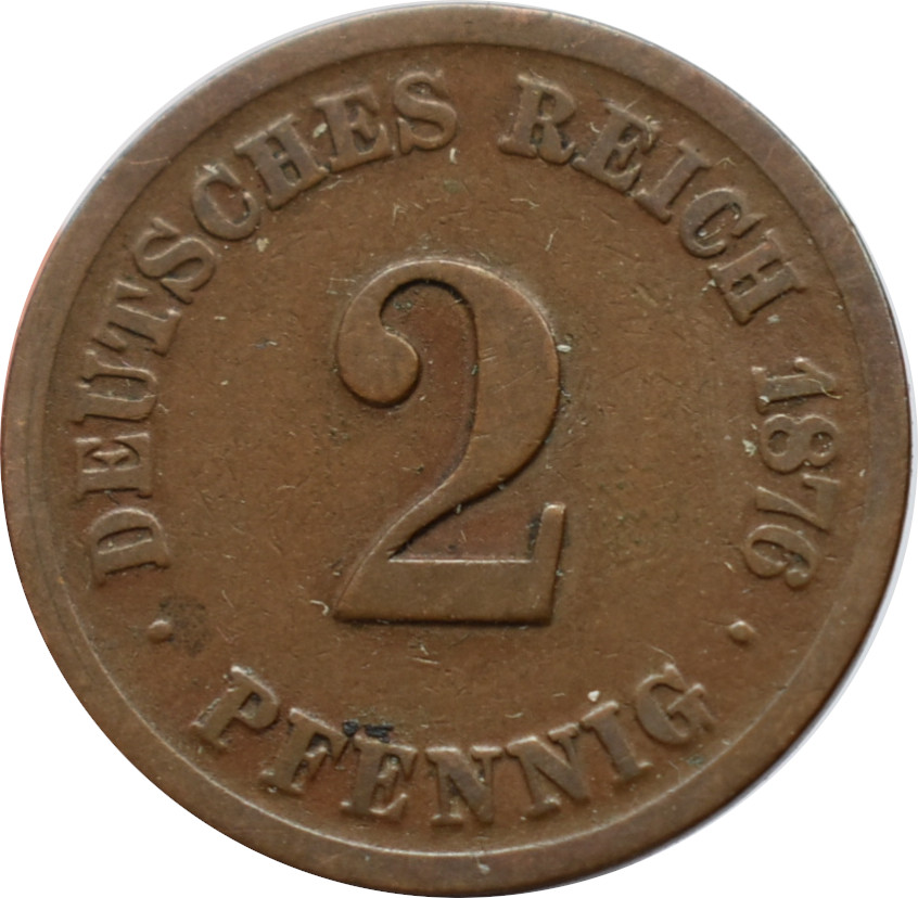 Nemecko - Nemecká ríša 2 Pfennig 1876 F