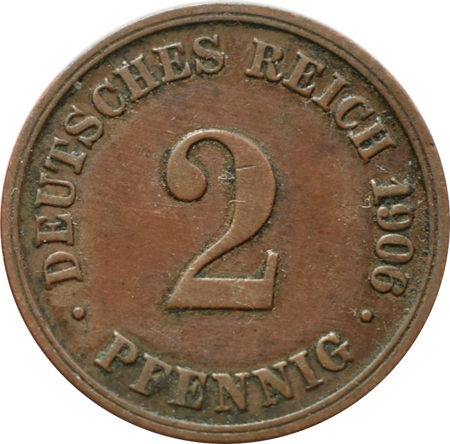 Nemecko - Nemecká ríša 2 Pfennig 1906 D