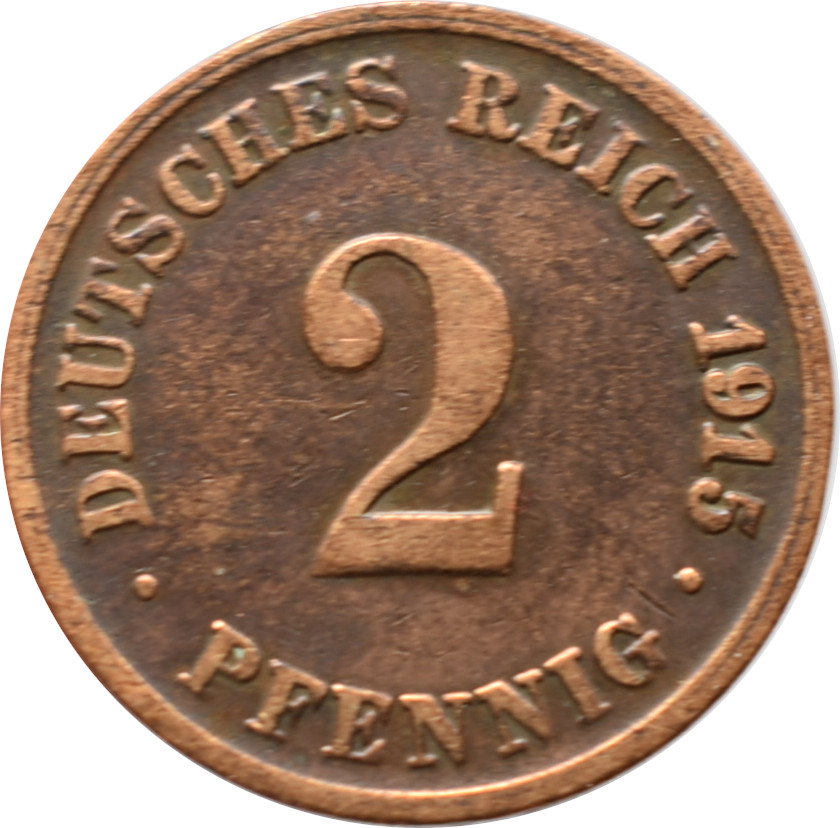 Nemecko - Nemecká ríša 2 Pfennig 1915 D