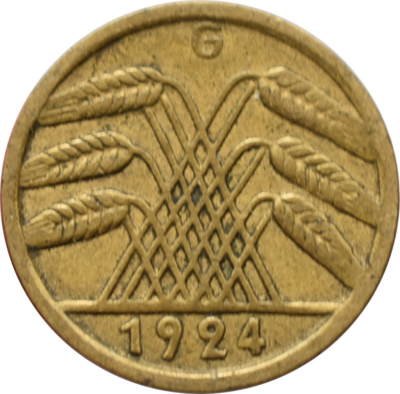 Nemecko - Weimarská republika 5 Reichspfennig 1924 G