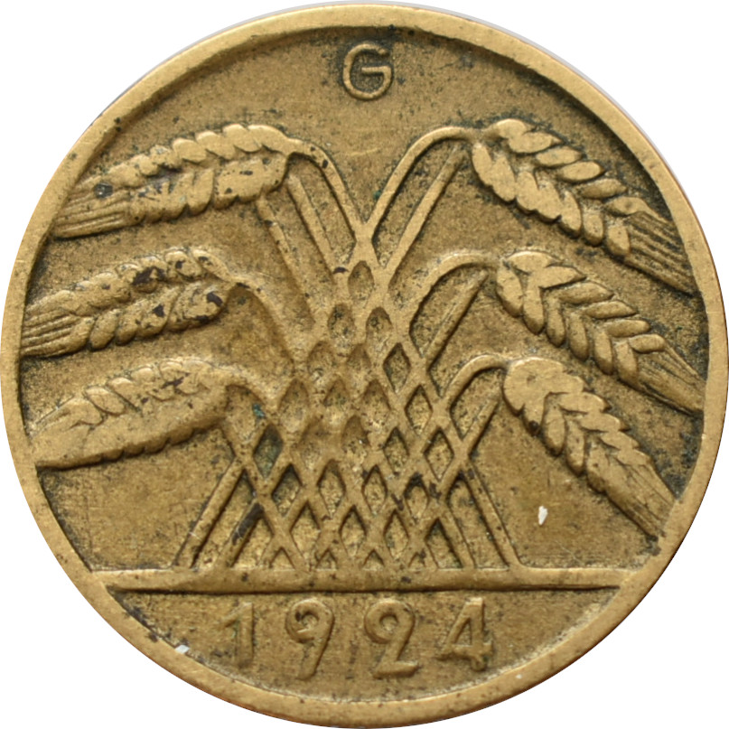 Nemecko - Weimarská republika 10 Reichspfennig 1924 G