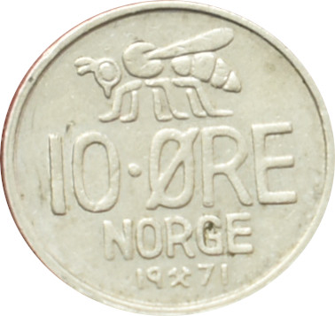 Nórsko 10 Ore 1971