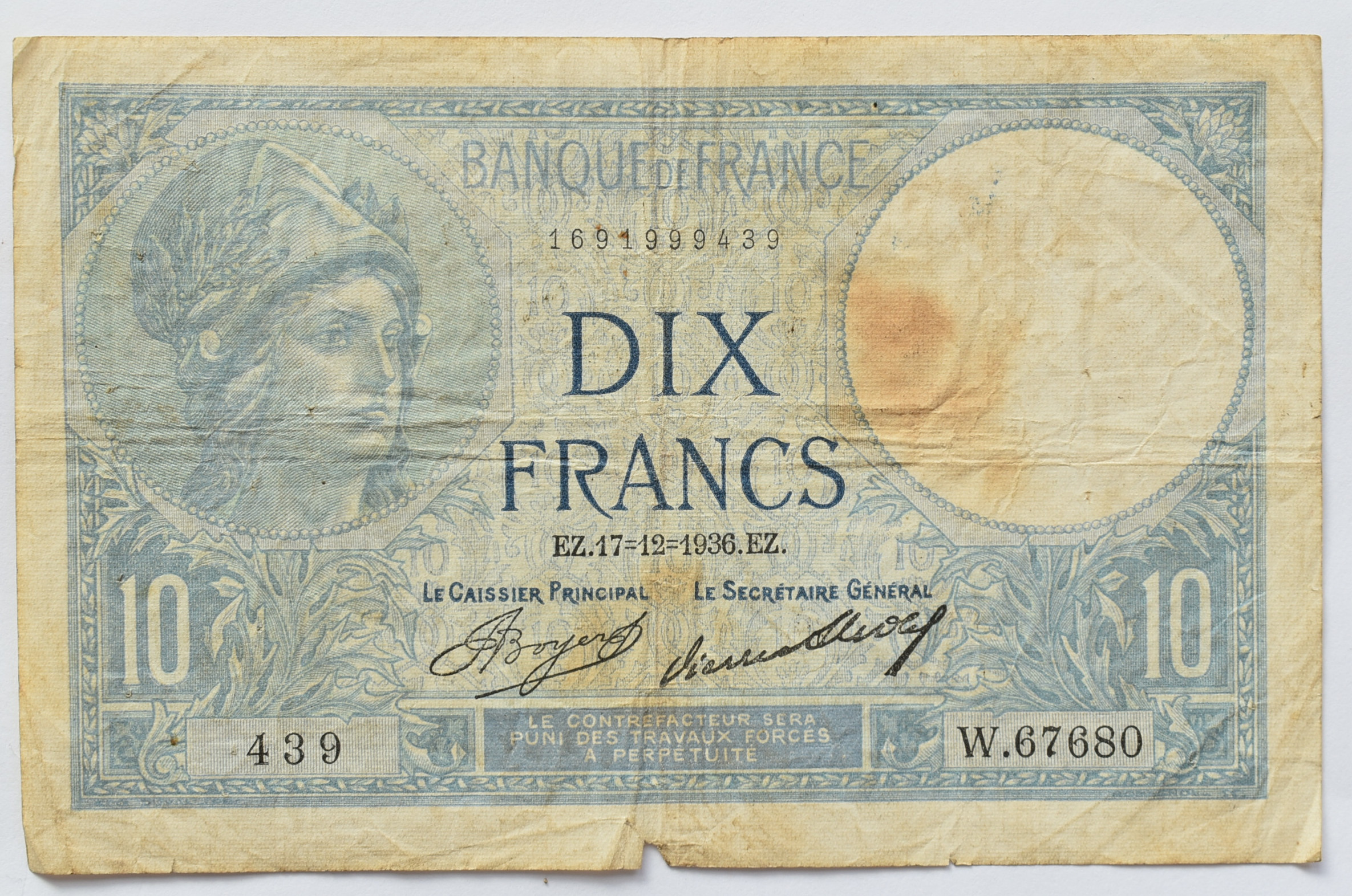 Francúzsko 10 Francs 1936