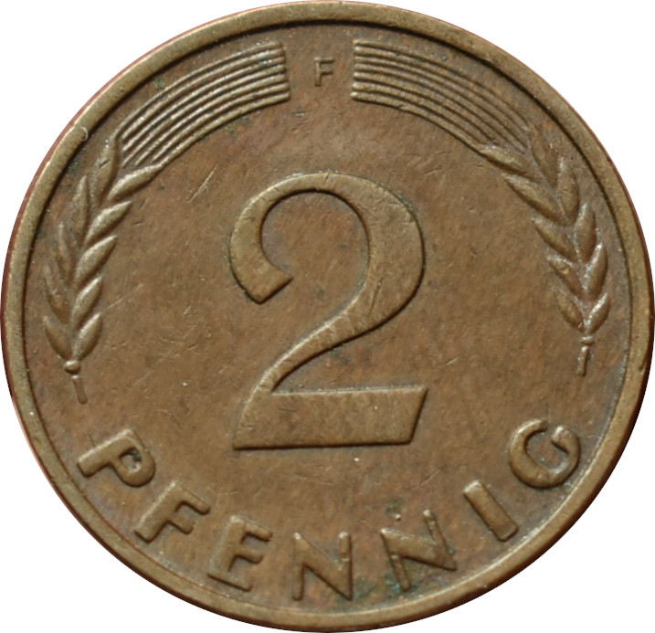 BRD 2 Pfennig 1962 F