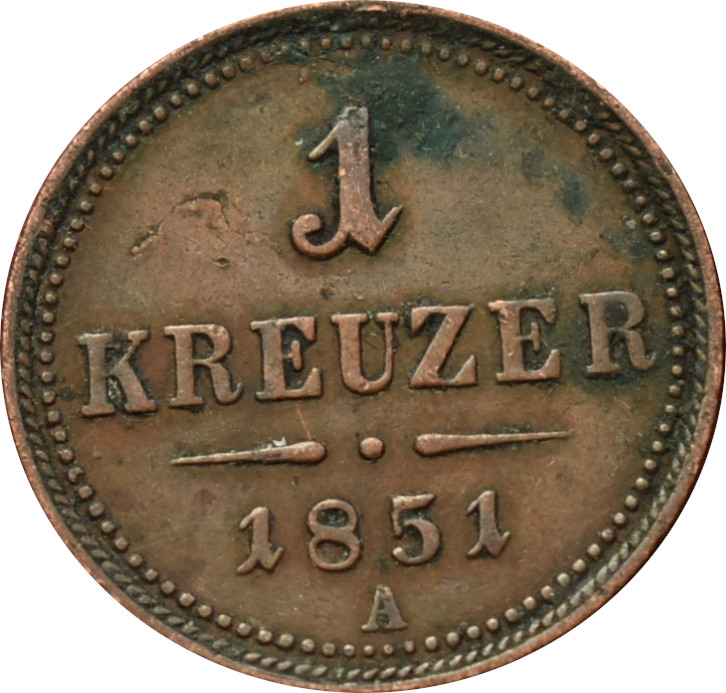 F.J. 1 Kreuzer 1851 A