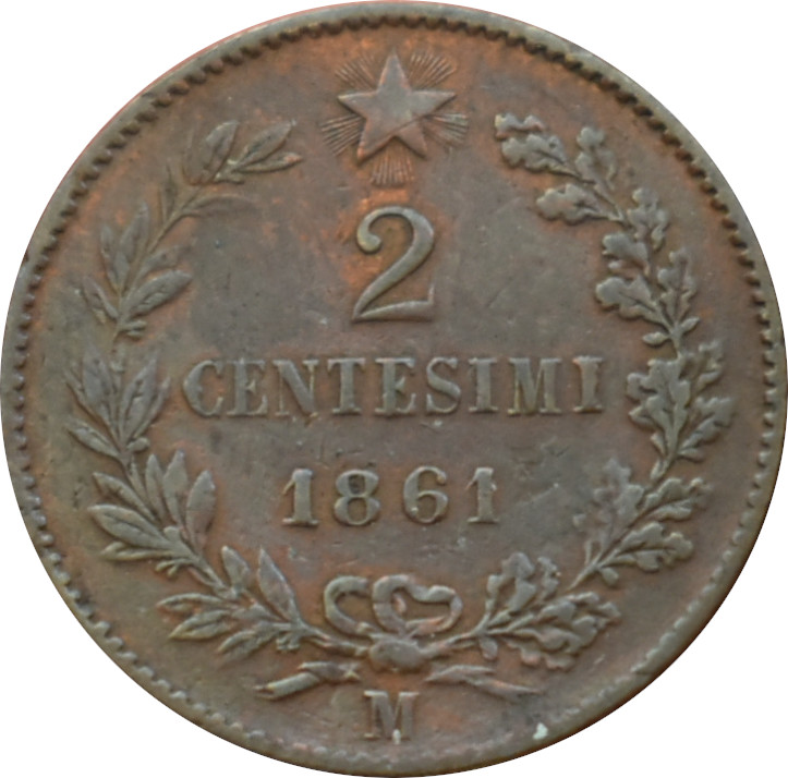 Taliansko 2 Centesimi 1861 M