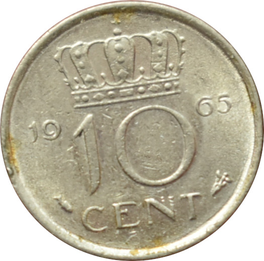 Holandsko 10 Cents 1965