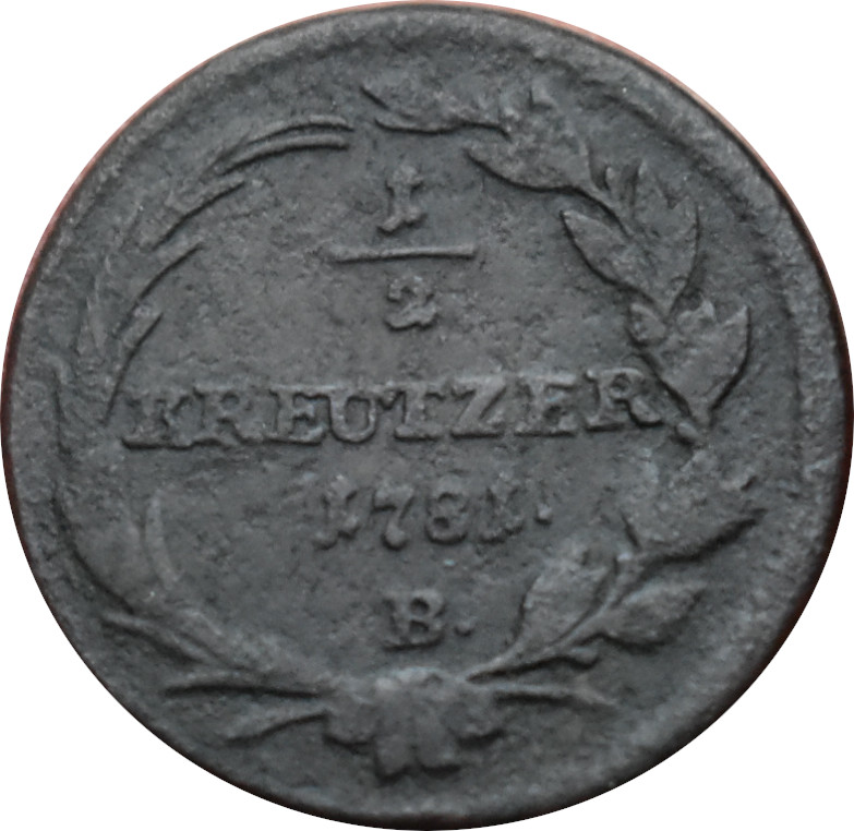 Jozef II. 1/2 Kreutzer 1781 B