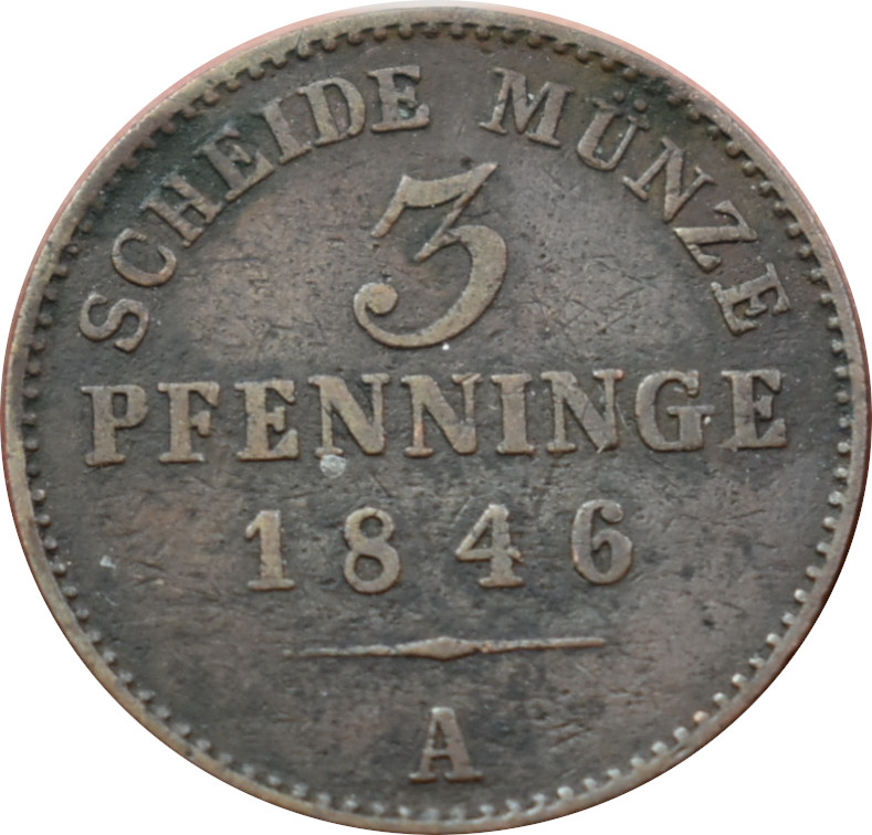 Prusko 3 Pfenninge 1846 A