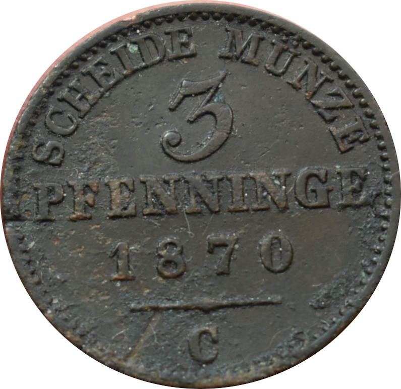 Prusko 3 Pfenninge 1870  C