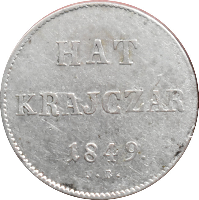 F.J. 6 Krajczár 1849 N.B.