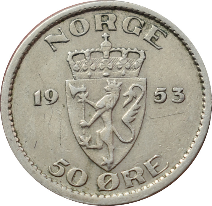 Nórsko 50 Ore 1953