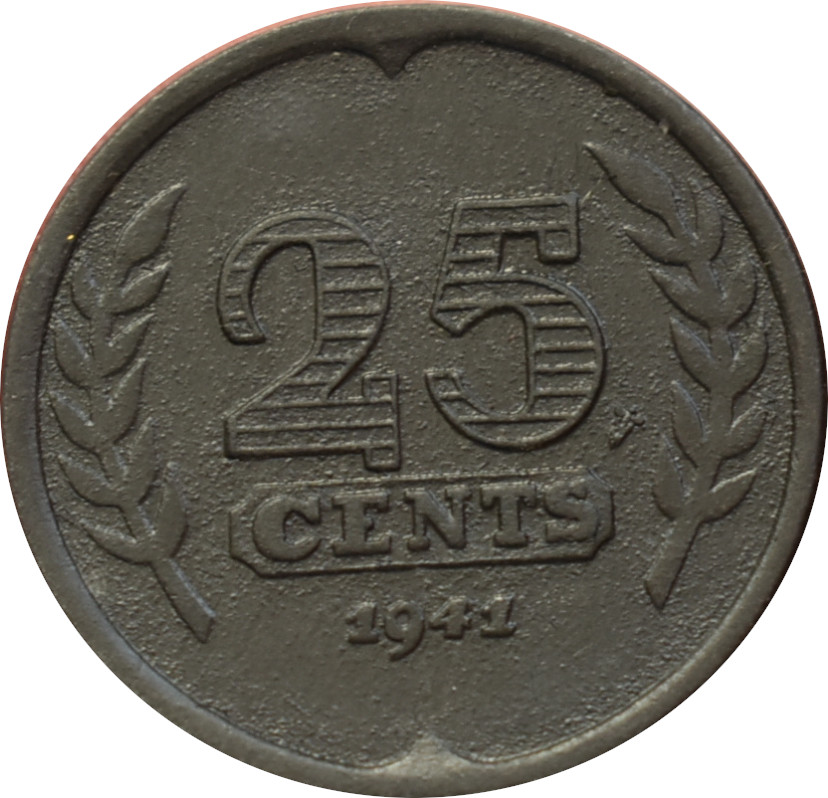 Holandsko 25 Cents 1941