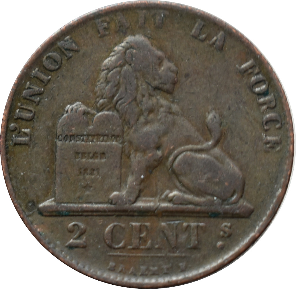 Belgicko 2 Centimes 1863