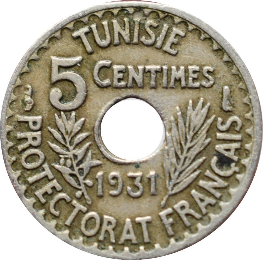 Tunisko 5 Centimes 1931