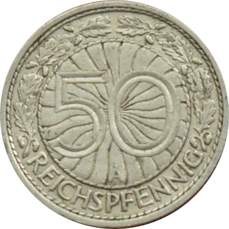 Nemecko - Weimarská republika 50 Reichspfennig 1929 A