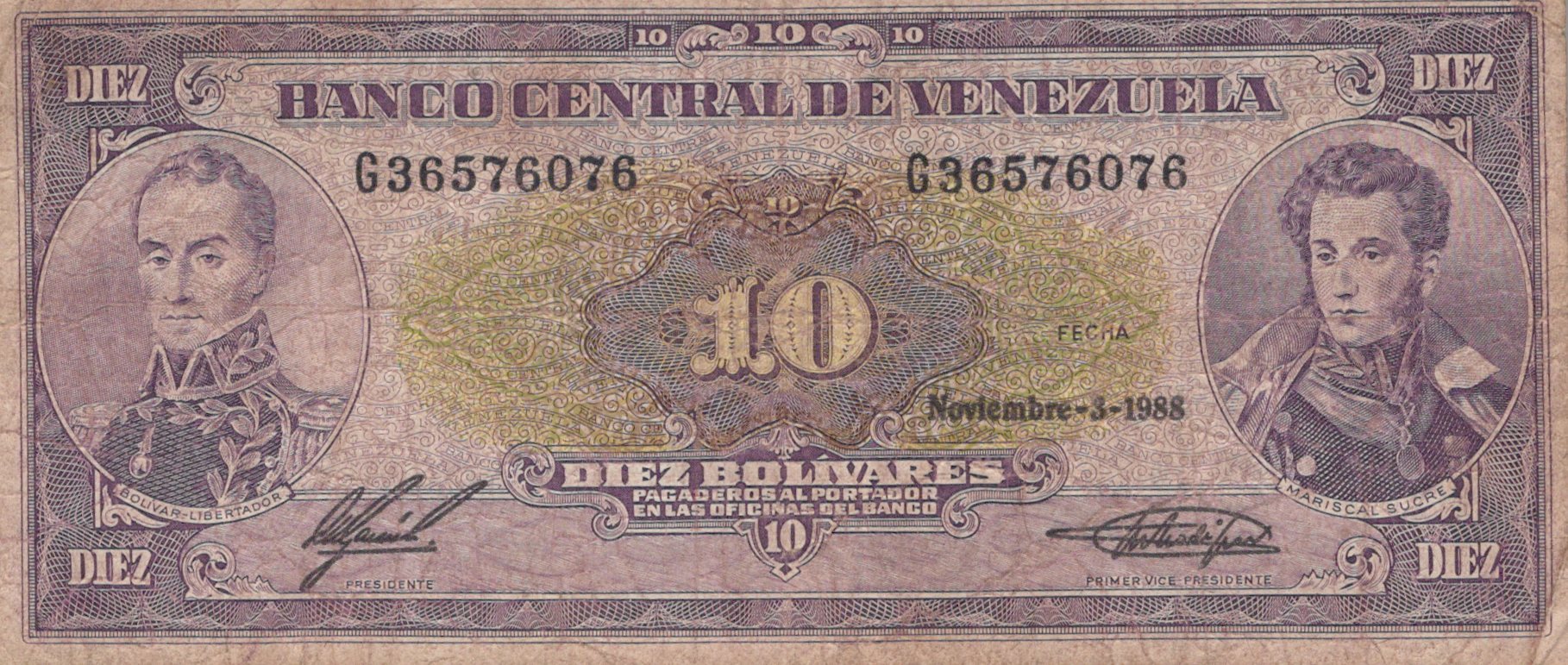 Venezuela 10 Bolivares 1988