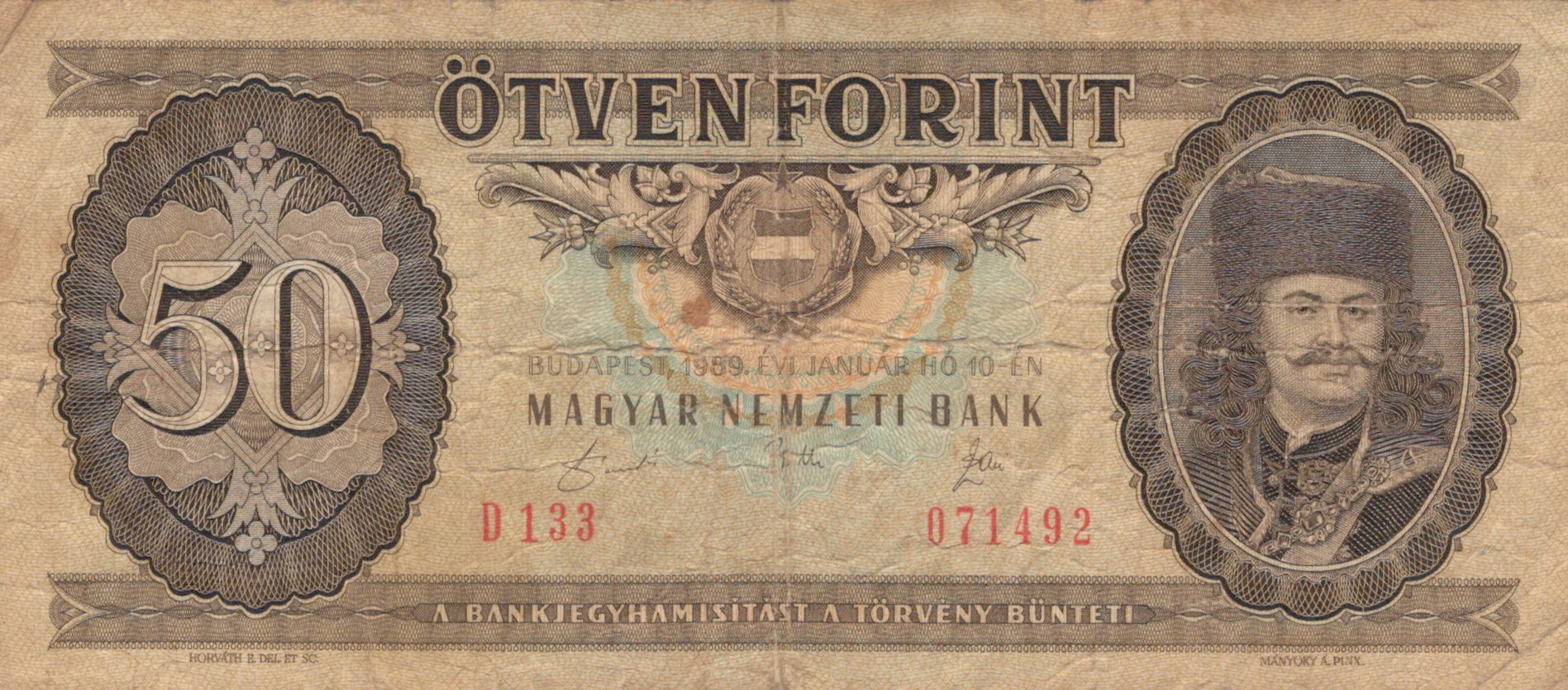 Maďarsko 50 Forint 1989