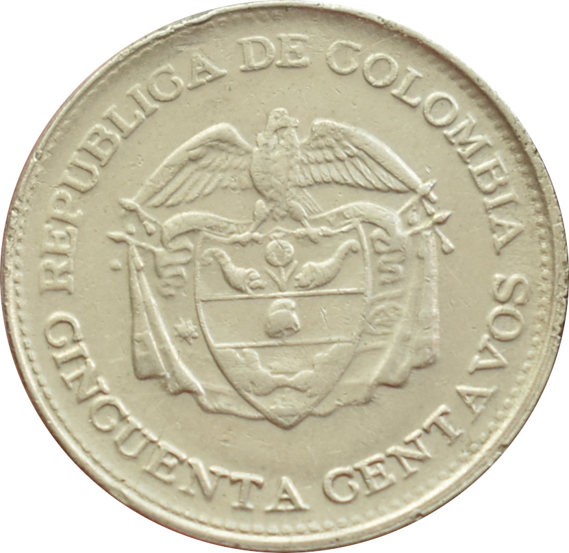 Kolumbia 50 Centavos 1966