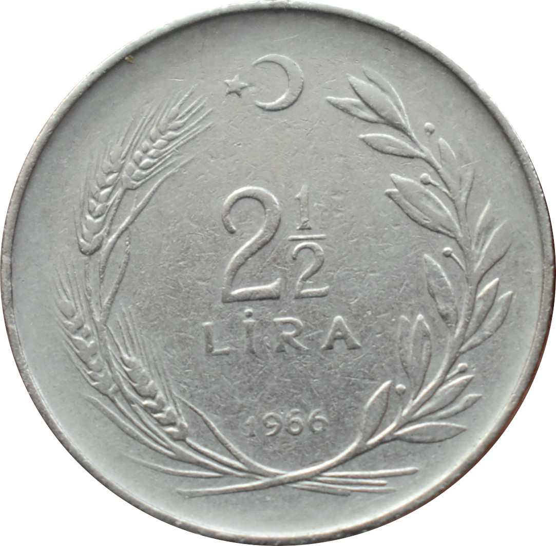Turecko 2 1/2 Lira 1966