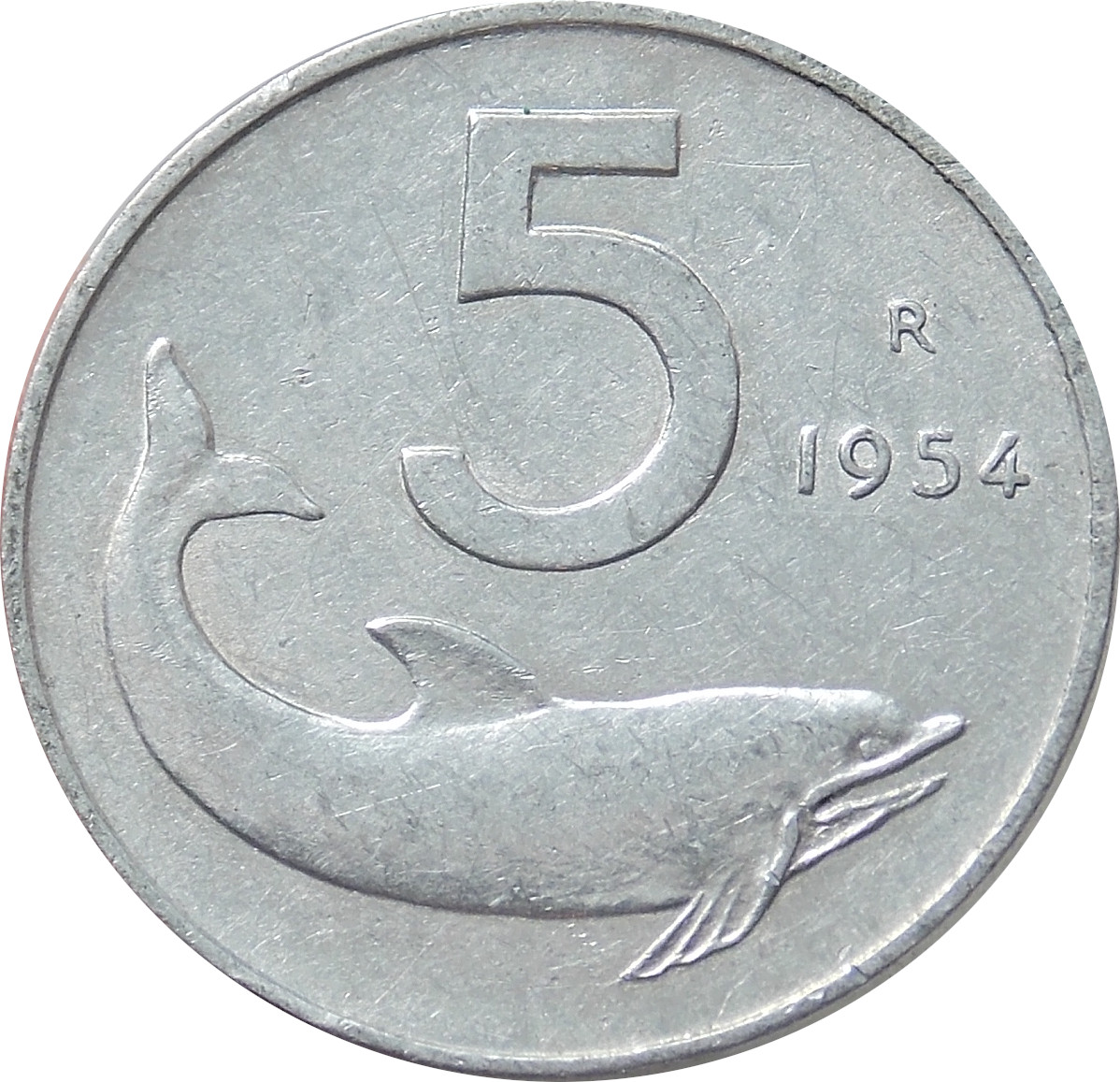 Taliansko 5 Lír 1954