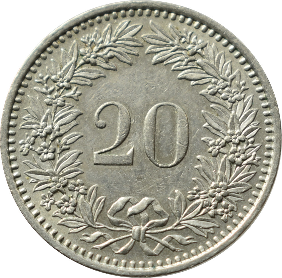 Švajčiarsko 20 Rappen 1982
