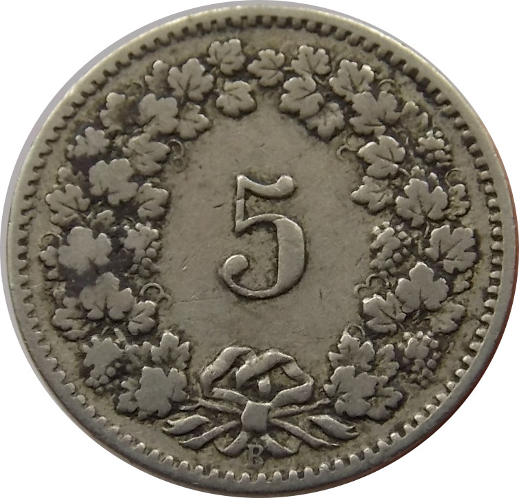 Švajčiarsko 5 Rappen 1907 