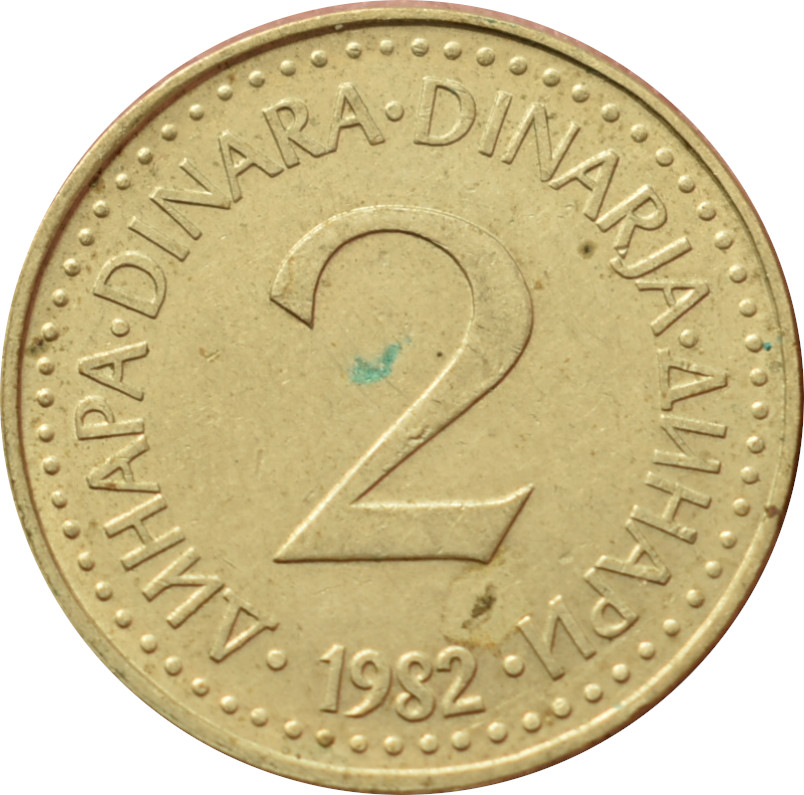 Juhoslávia 2 Dinara 1982