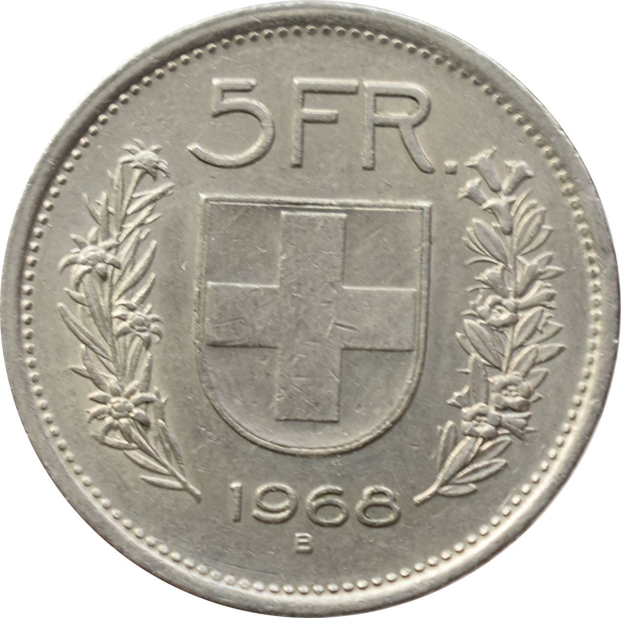 Švajčiarsko 5 Francs 1968