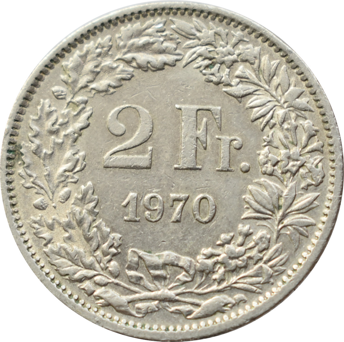 Švajčiarsko 2 Francs 1970