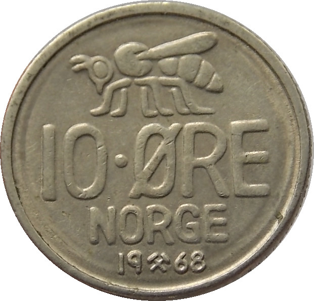 Nórsko 10 Ore 1968