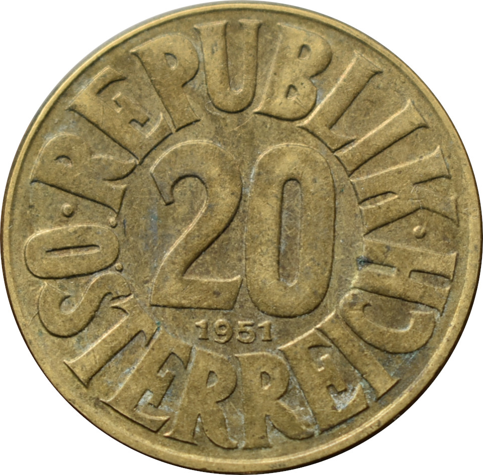 Rakúsko 20 Groschen 1951