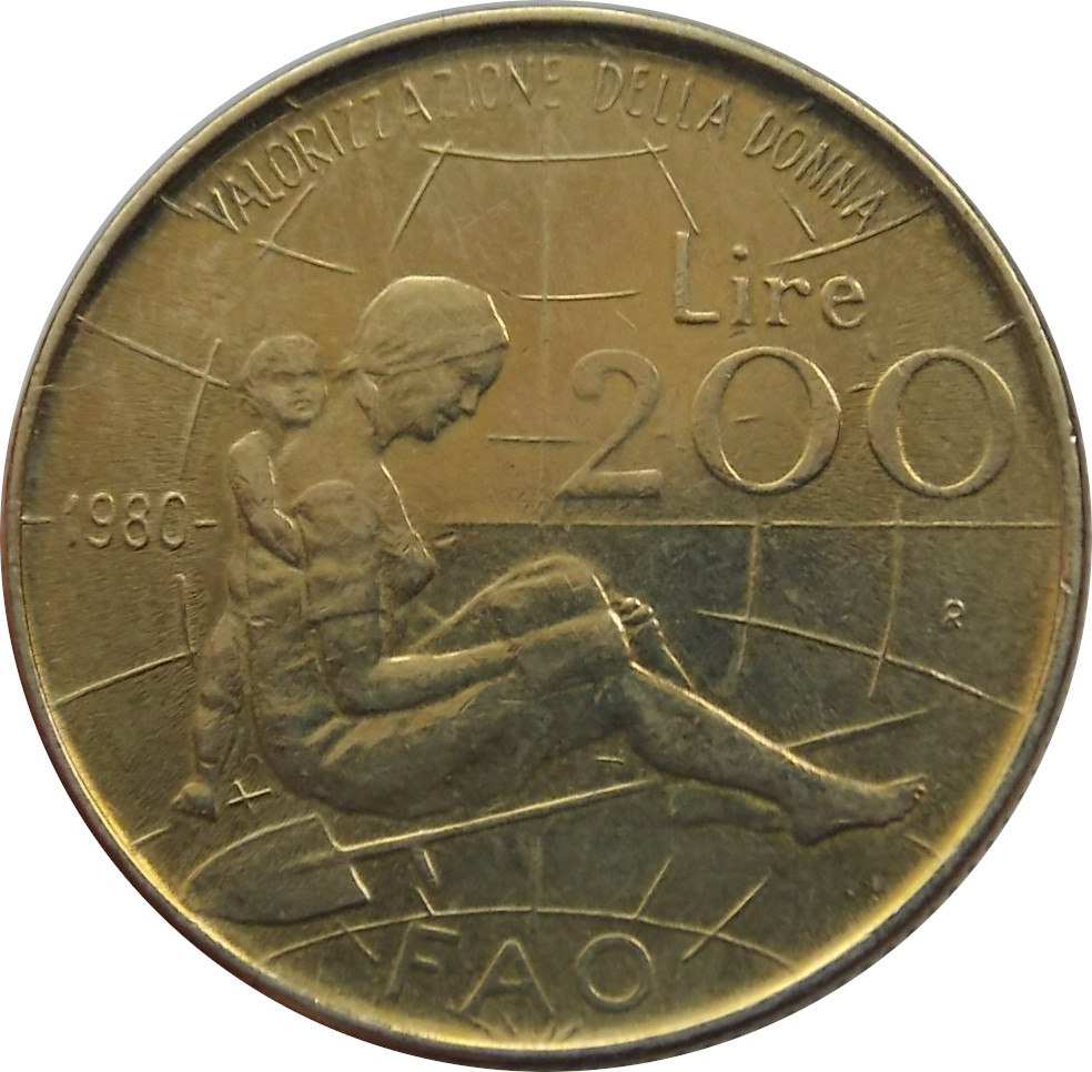 Taliansko 200 Lír 1980 FAO
