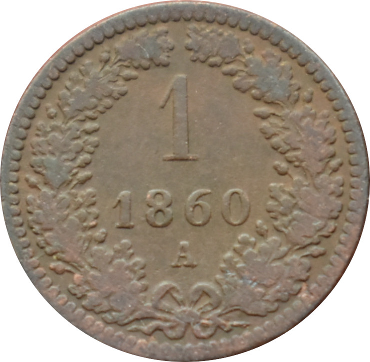 F.J. 1 Kreuzer 1860 A
