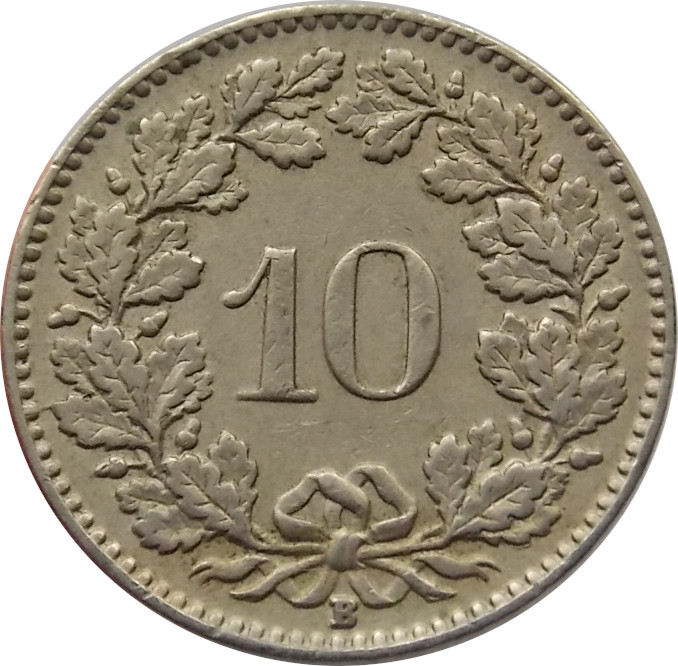 Švajčiarsko 10 Rappen 1925 